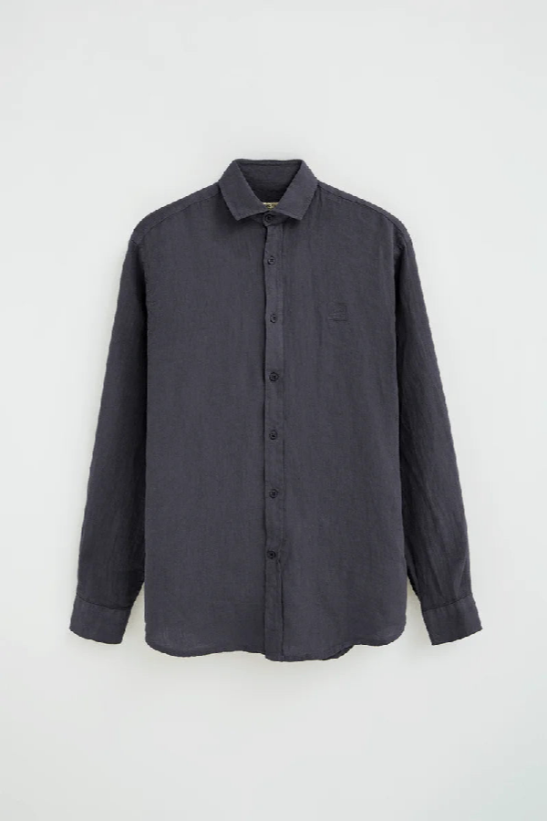 Polo Club - Hombre - Marineblauw Linnen Hemd Met Regular Fit En Polo Club-Patch - S