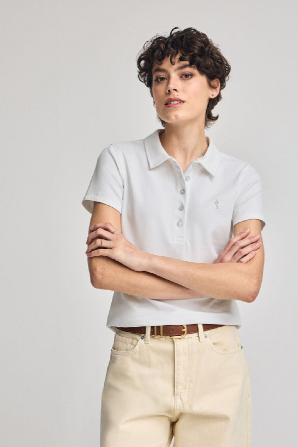 Polo Club - Mujer - Polo Blanco De Manga Corta De Algodón Y Bordado Rigby Best - S