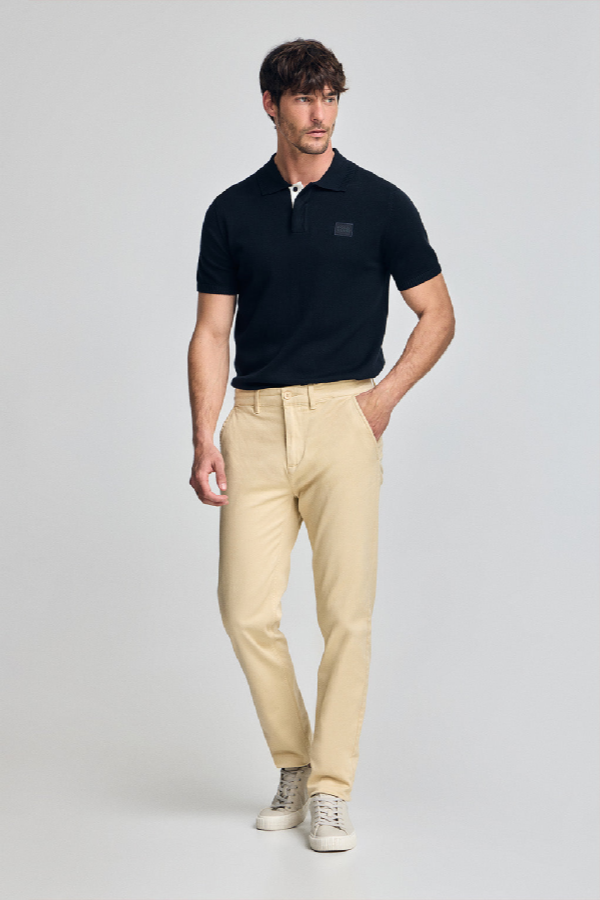 Polo Club - Hombre - Ivoorkleurige Slim Fit Chino Moore - 50