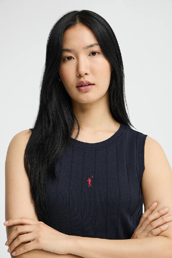 Polo Club - Mujer - Marineblauwe Korte Jurk Van Ribstof Met Rigby Go-Logo - L