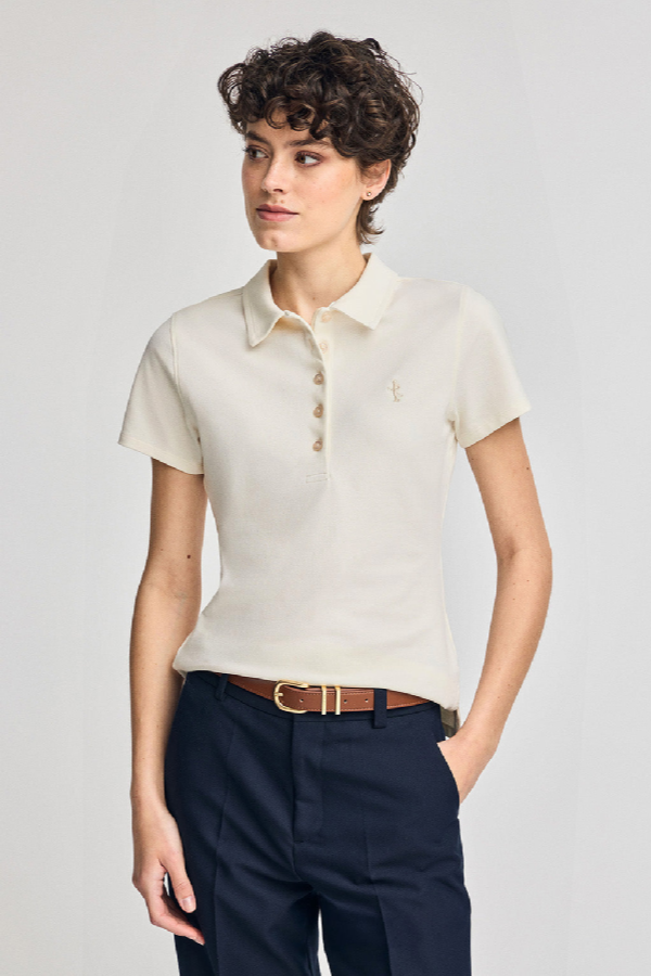 Polo Club - Mujer - Polo Color Crudo De Manga Corta De Algodón Y Bordado Rigby Best - S