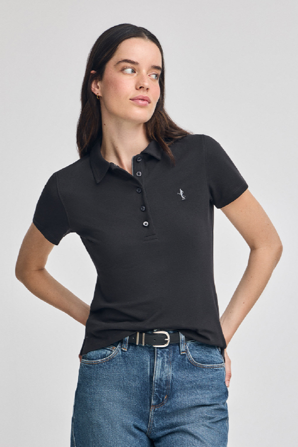 Polo Club - Mujer - Polo Negro De Manga Corta De Algodón Y Bordado Rigby Best - L