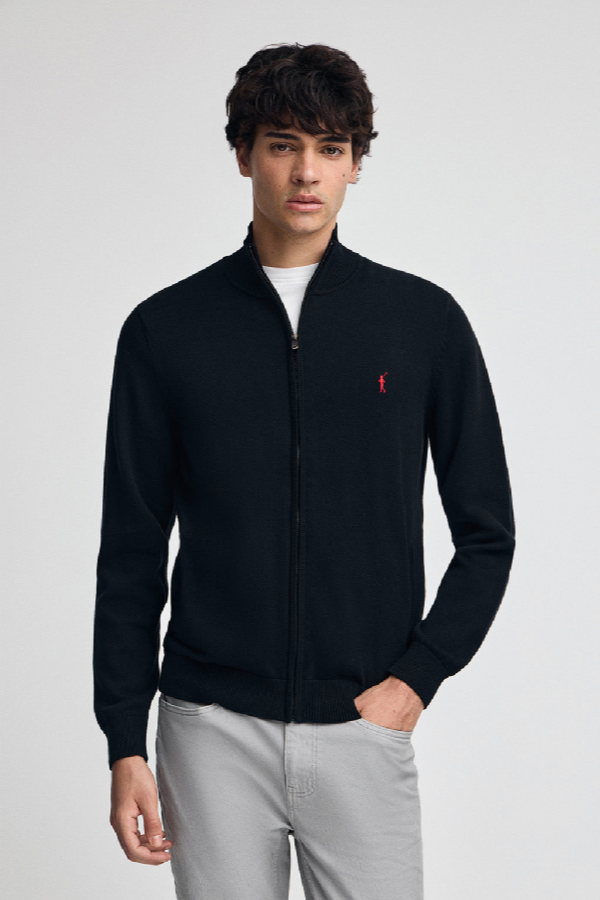 Polo Club - Hombre - Marineblauwe Katoenen Cardigan Met Geborduurd Rigby Go-Logo - S