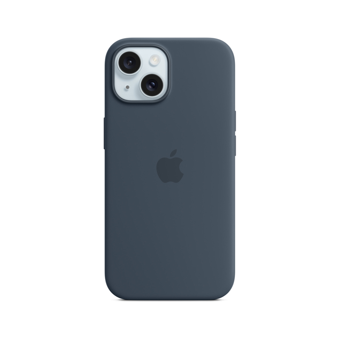 Carcasa Silicona Iphone 15 Magsafe Azul Tempestad