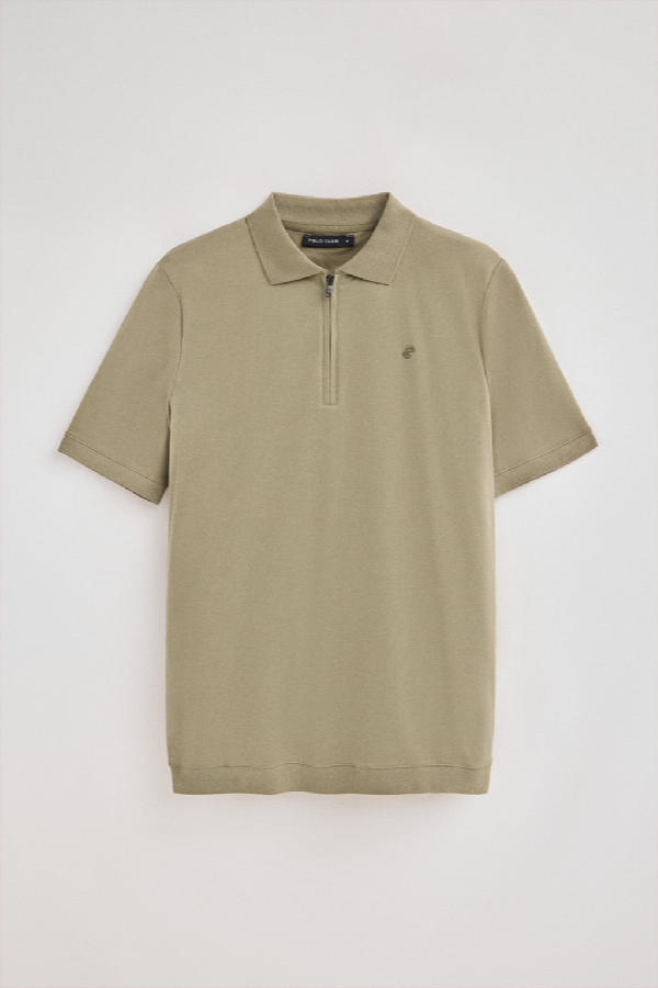 Polo Club - Uomo - Polo Verde Chiaro Esko Con Cerniera E Con Monogramma Ricamato - L