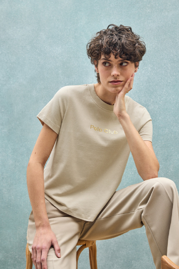 Polo Club - Donna - Maglietta Diamond Beige Con Print Foil Polo Club - M