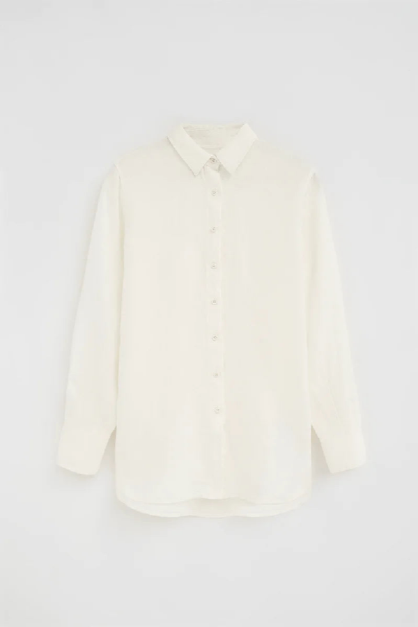 Polo Club - Mujer - Wit Linnen Hemd Met Relaxed Fit En Geborduurd Polo Club-Logo - Xl