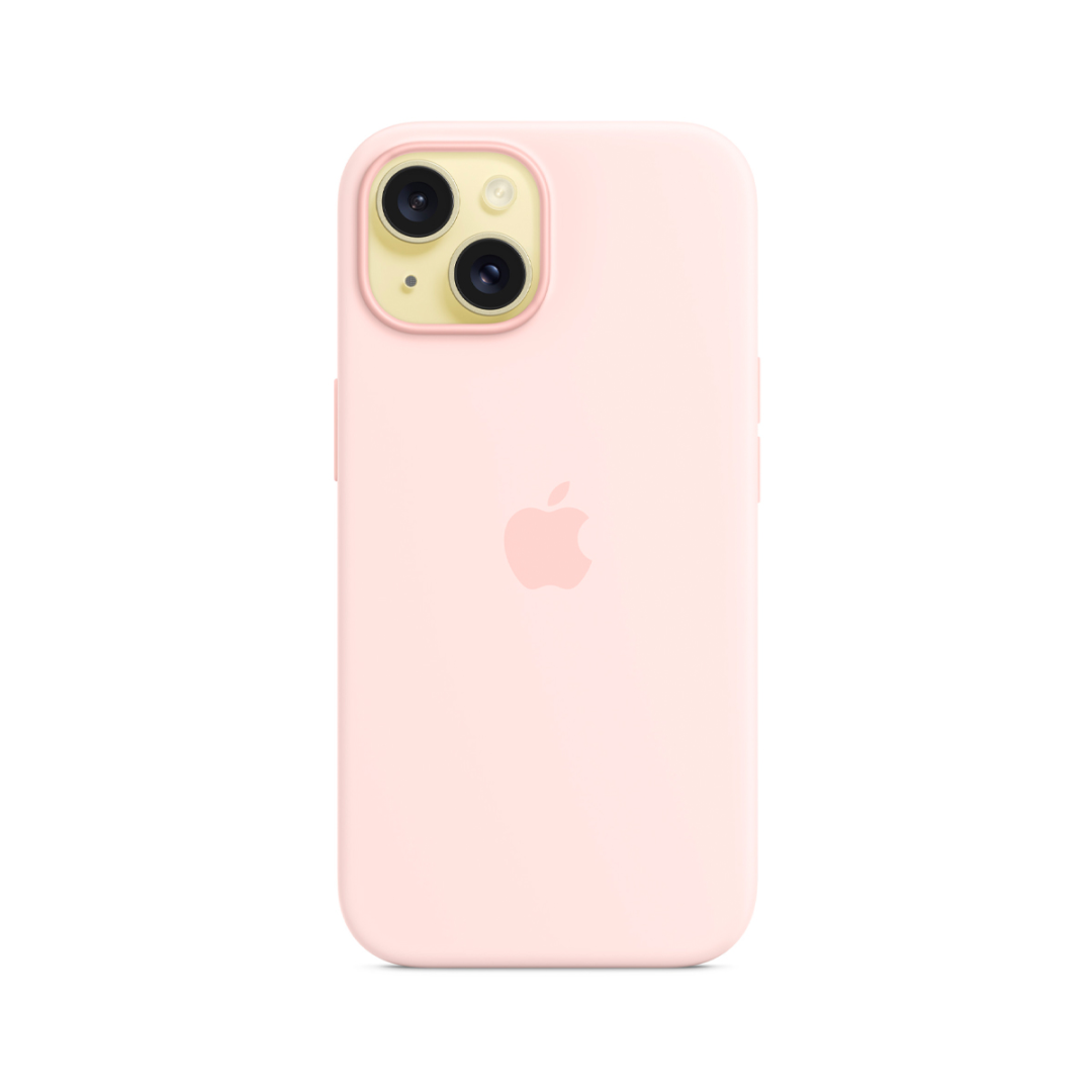 Carcasa Silicona Iphone 15 Magsafe Rosado
